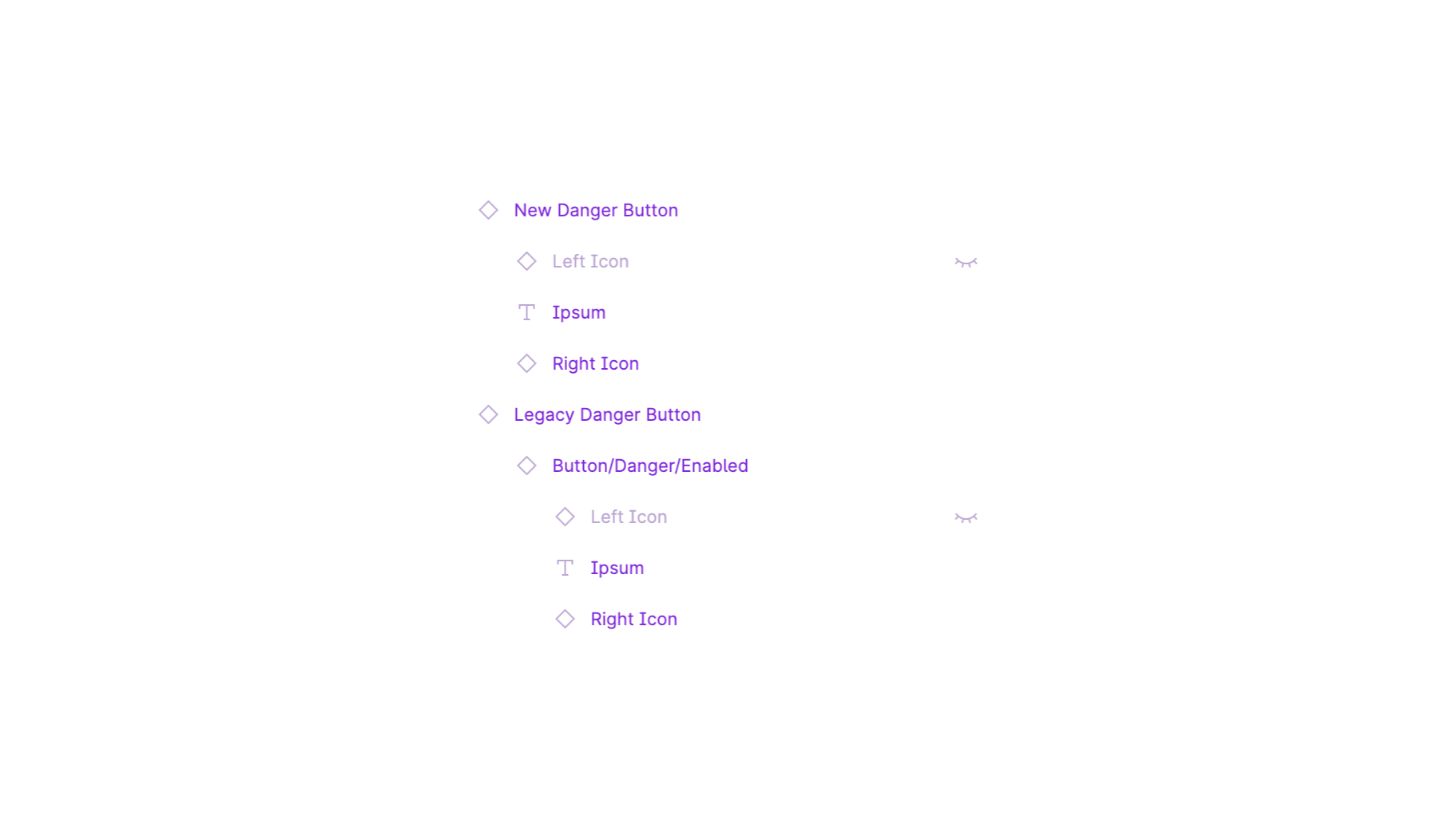 Example of Button Figma Components with different structures